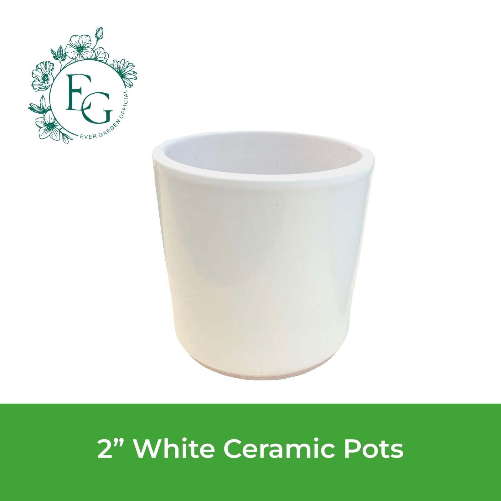 2" White Ceramic Pots