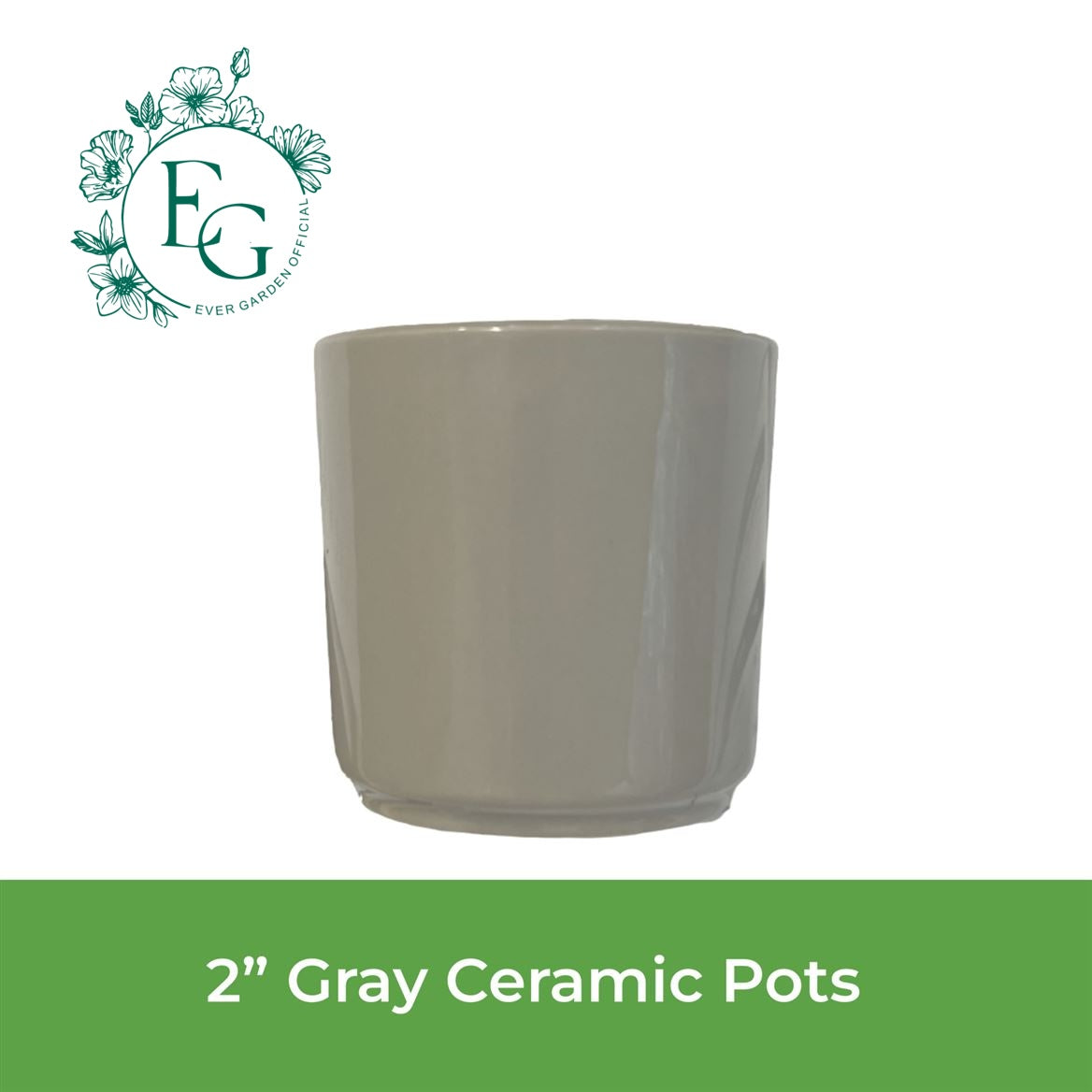 2" Gray Ceramic Pots