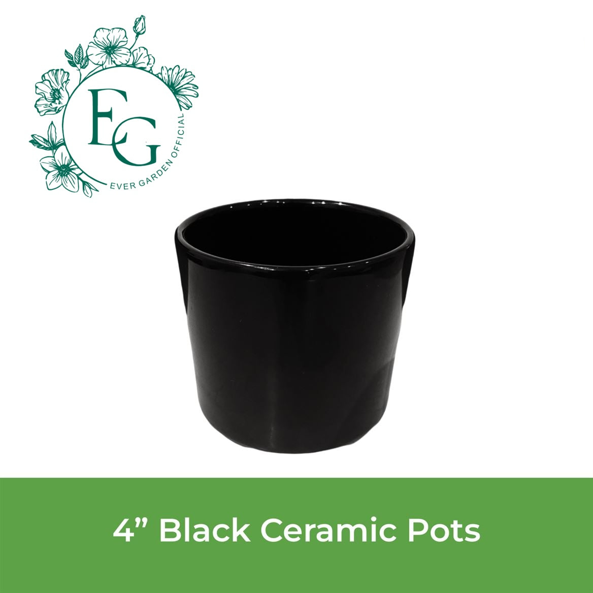 4" Black Ceramic Pots