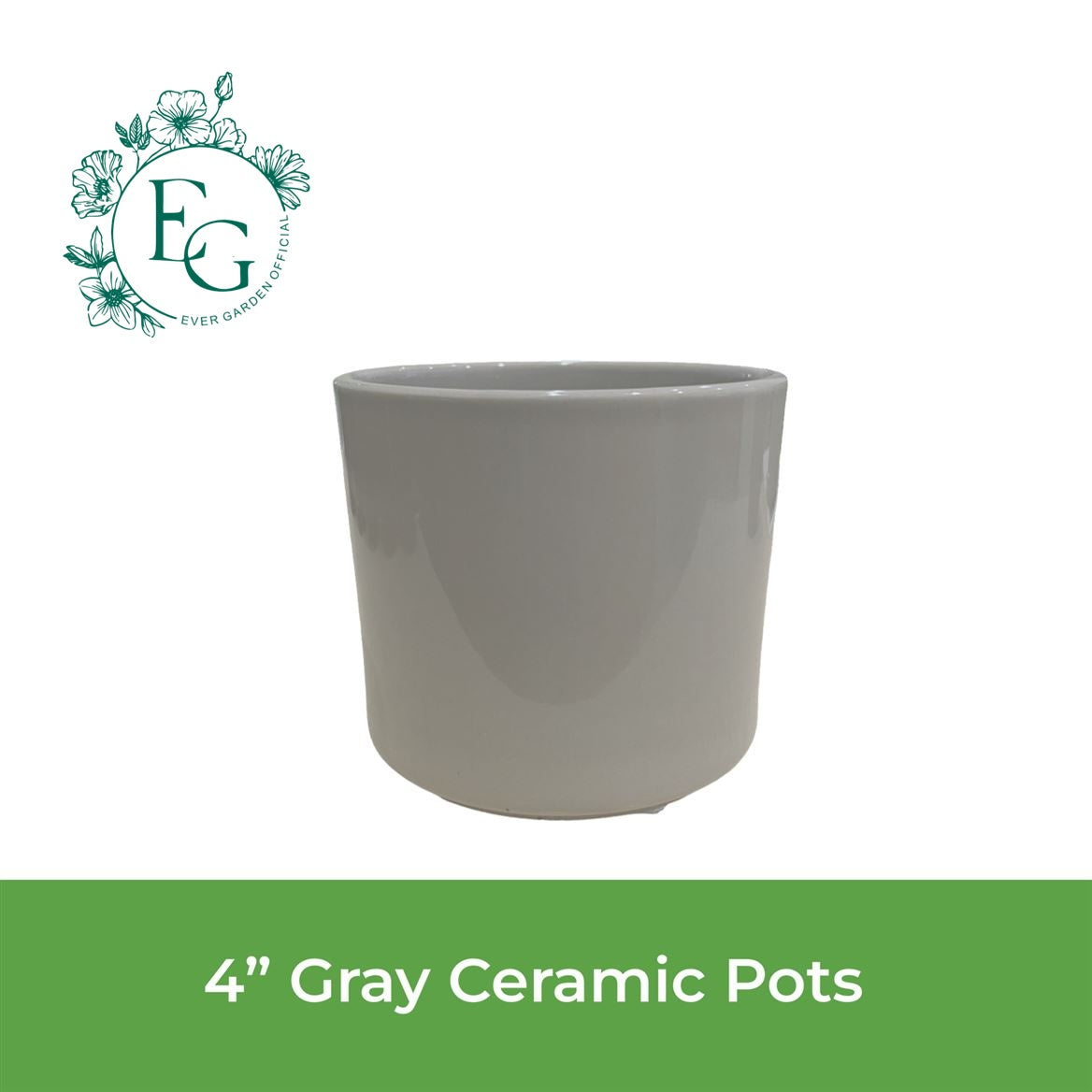 4" Gray Ceramic Pots